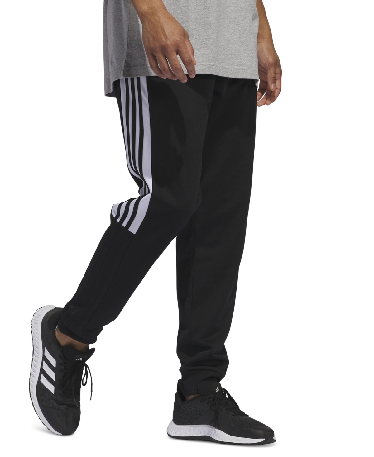 Shop Adidas Originals Men's Essentials Regular-fit Colorblocked Tricot Joggers In Black,wht