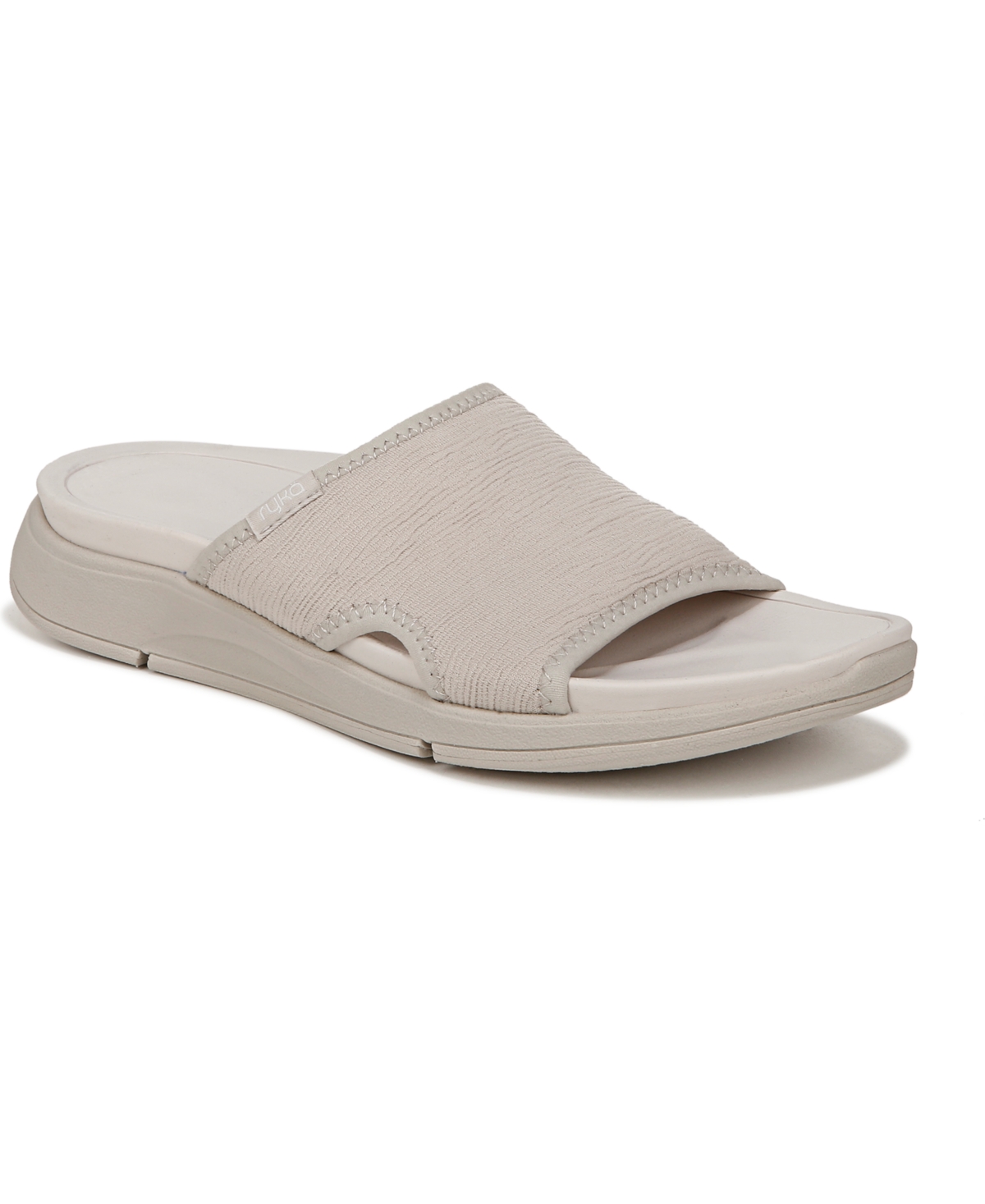 Ryka Women's Transcend Sport Slide Sandals In Soft Taupe Knit Fabric