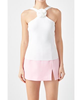 endless rose Women's Knit Halter Top with Flower - Macy's