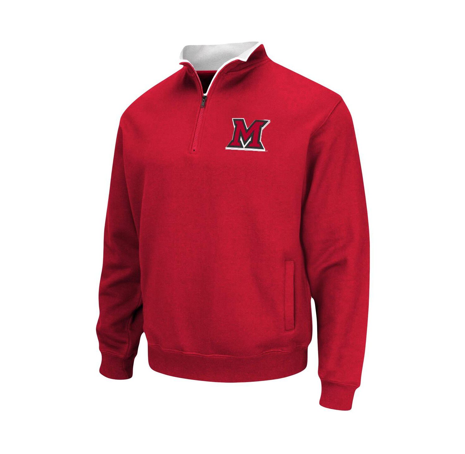 Men's Red Miami University RedHawks Tortugas Logo Quarter-Zip Jacket