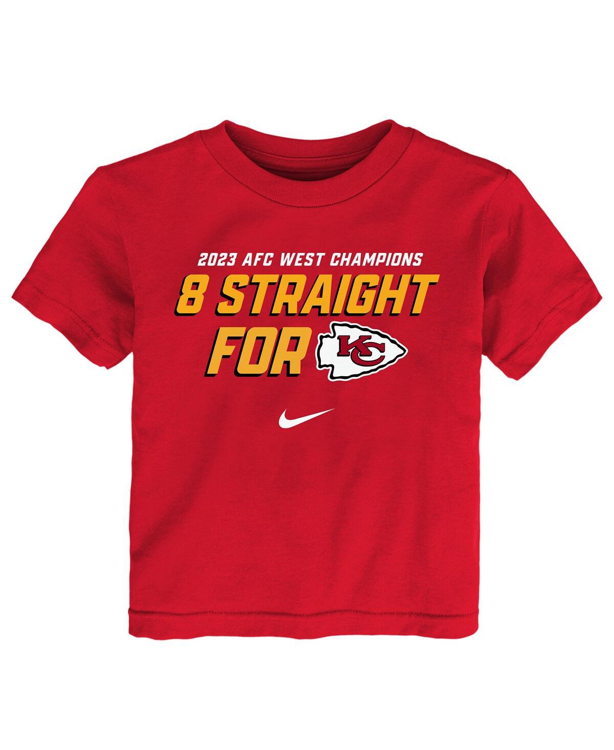 Shop Nike Toddler Boys And Girls  Red Kansas City Chiefs Eight-time Afc West Division Champions T-shirt