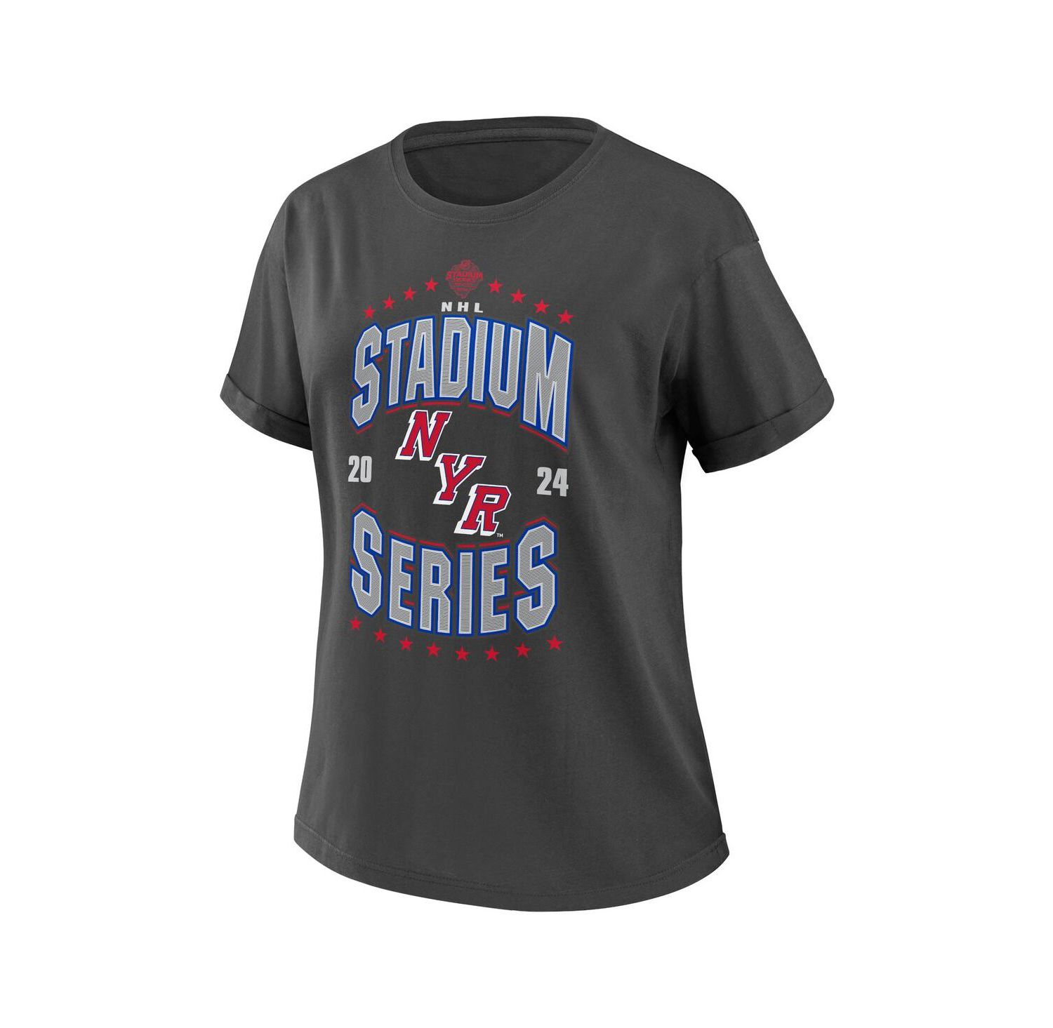 Women's Charcoal New York Rangers 2024 NHL Stadium Series Boyfriend T-shirt