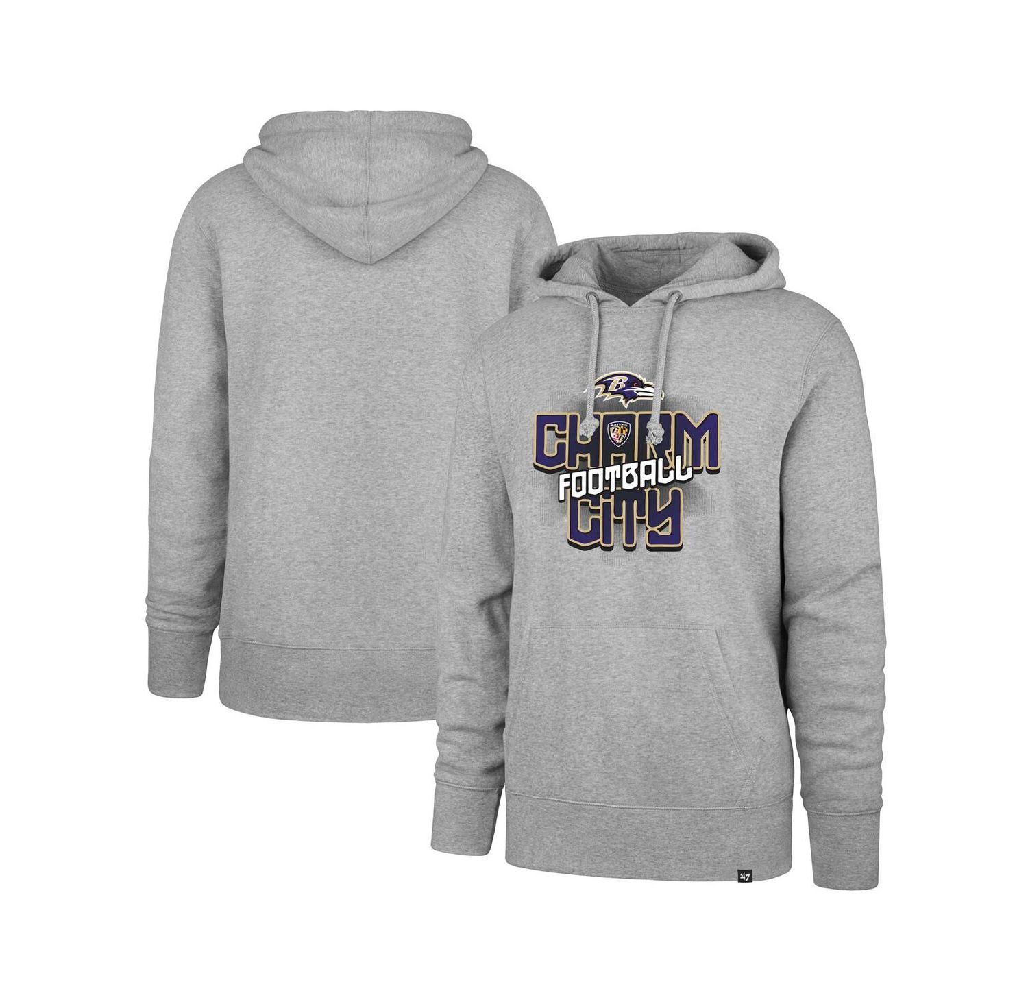 Men's Gray Baltimore Ravens Regional Headline Pullover Hoodie