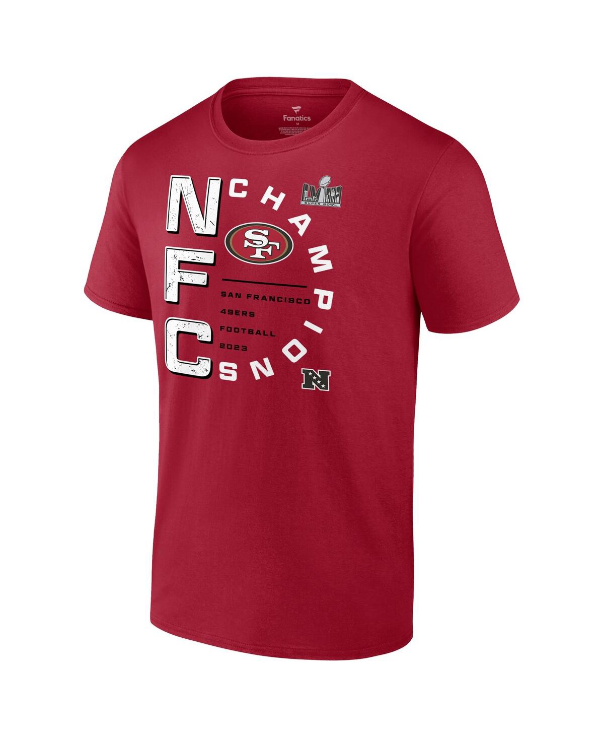 Men's FanaticsSan Francisco 49ers 2023 Nfc Champions Right Side Big and Tall T-shirt - Scarlet