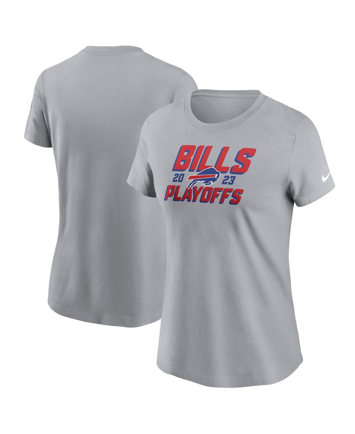 Shop Nike Women's  Gray Buffalo Bills 2023 Nfl Playoffs Iconic T-shirt