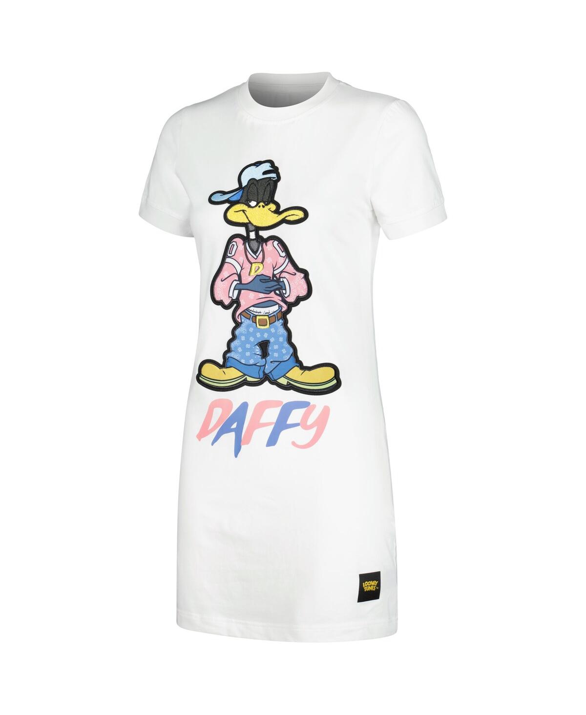 Shop Freeze Max Women's  Daffy Duck White Looney Tunes Jersey T-shirt Dress