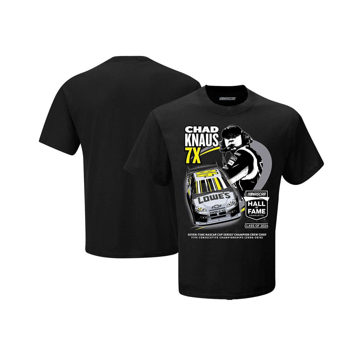 Men's Black Chad Knaus NASCAR Hall of Fame Class of 2024 T-shirt
