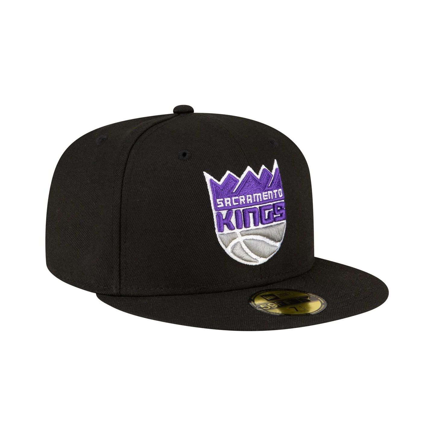 Мужская кепка New Era Black Sacramento Kings 59FIFTY Fitted Hat — фото 4