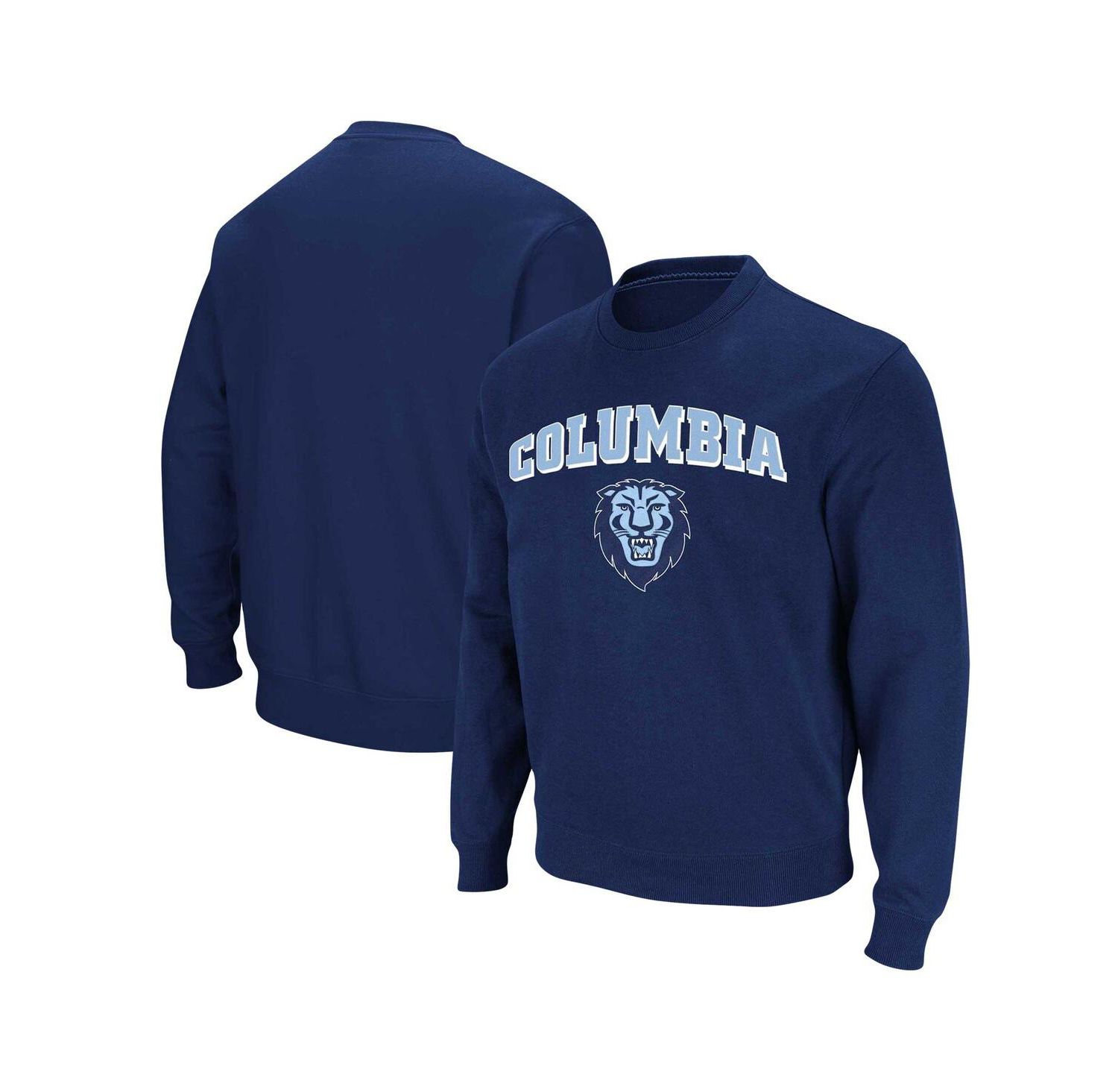 Men's Navy Columbia University Arch & Logo Pullover Sweatshirt