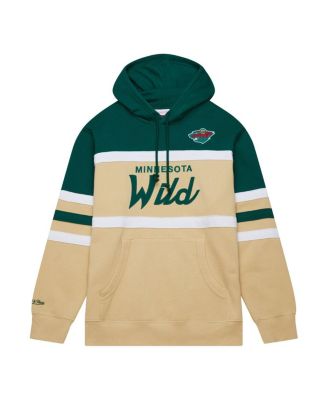 Men's Cream, Green Minnesota Wild Head Coach Pullover Hoodie