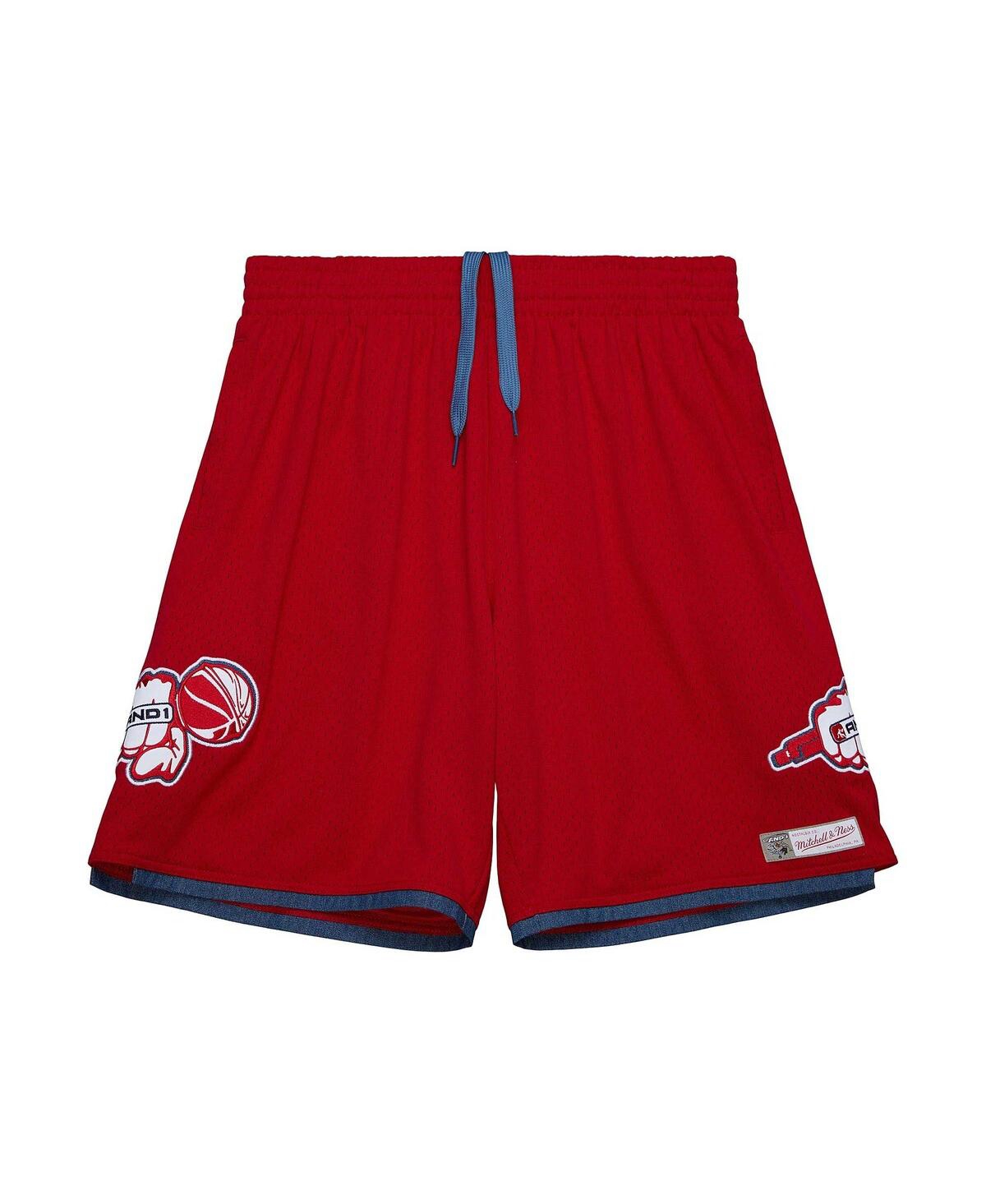 Mitchell & Ness Men's  Red And1 Mixtape Mesh Shorts In Red