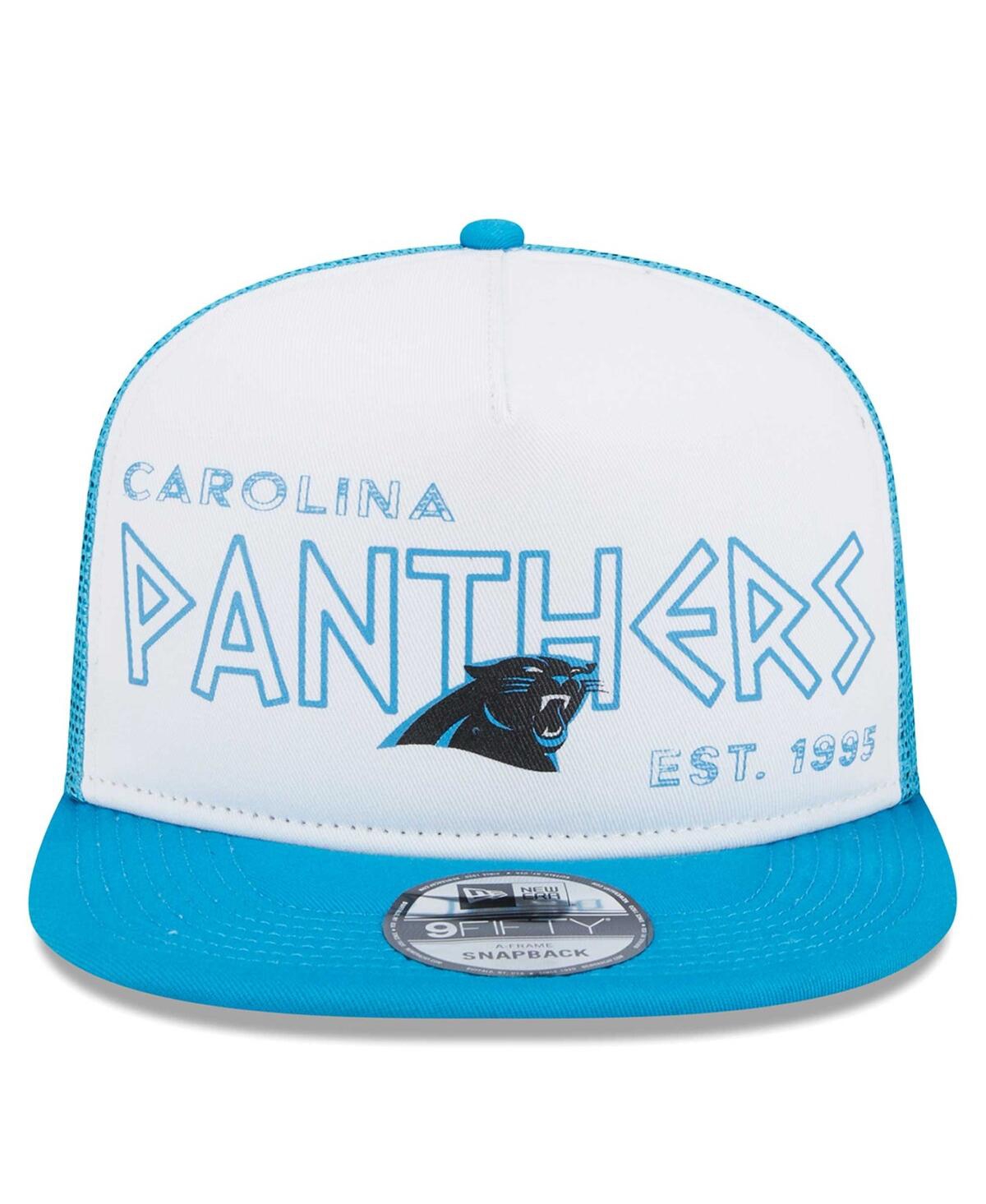 Men's New Era Blue Carolina Panthers Banger 9FIFTY Trucker Snapback Hat - Blue