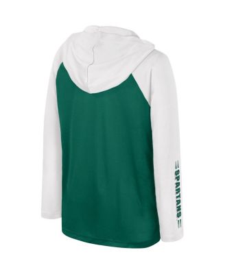 Big Boys Green Michigan State Spartans Eddie Multi-Hit Raglan Long Sleeve Hoodie T-shirt