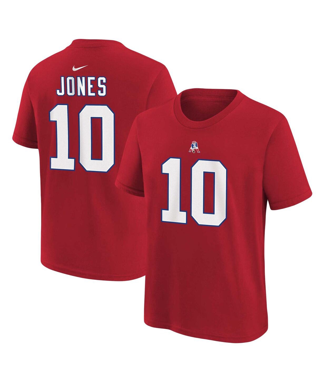 Shop Nike Big Boys And Girls  Mac Jones Red New England Patriots Player Name And Number T-shirt