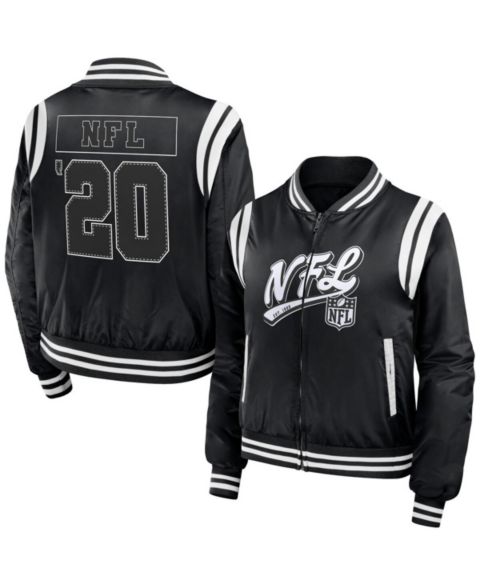 Женские куртки WEAR by Erin Andrews Women's Black Shield Merchandise Bomber Full-Zip Jacket
