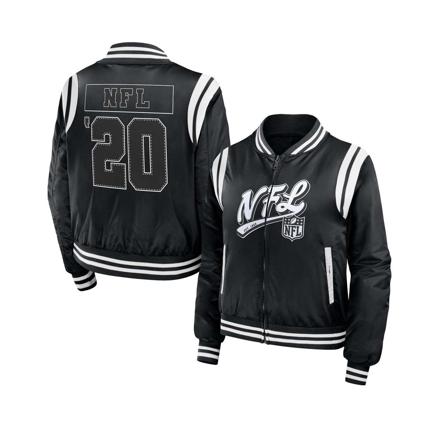 Women's Black Shield Merchandise Bomber Full-Zip Jacket