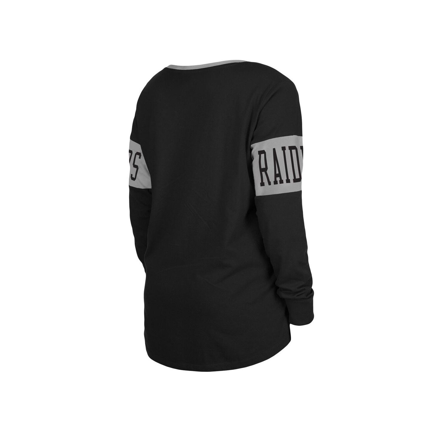 Women's Black Las Vegas Raiders Lace-Up Notch Neck Long Sleeve T-shirt