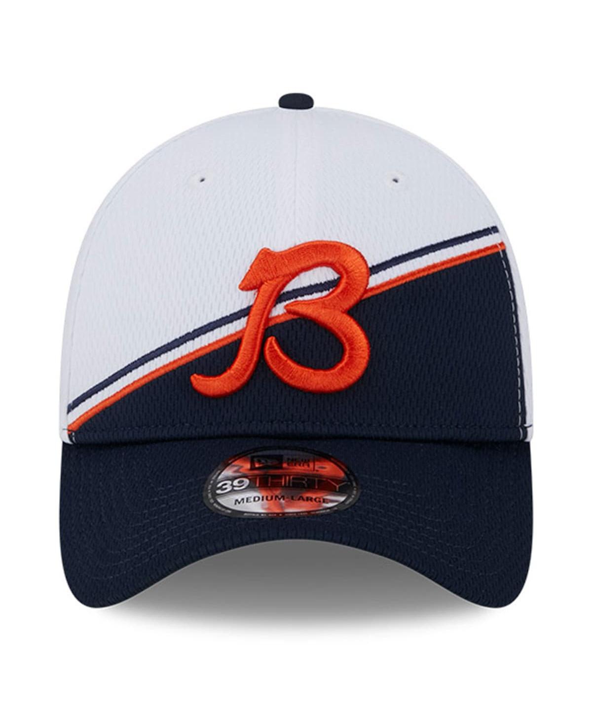 NEW ERA MEN'S NEW ERA WHITE, NAVY CHICAGO BEARS 2023 SIDELINE 39THIRTY FLEX HAT 