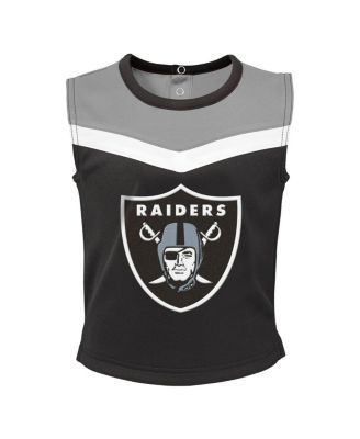 Girls Toddler Black Las Vegas Raiders Spirit Cheer Two-Piece Cheerleader Set with Bloomers