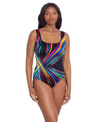 Women's Kinetic Force Panel Scoopneck Tank Long Torso One-Piece Swimsuit