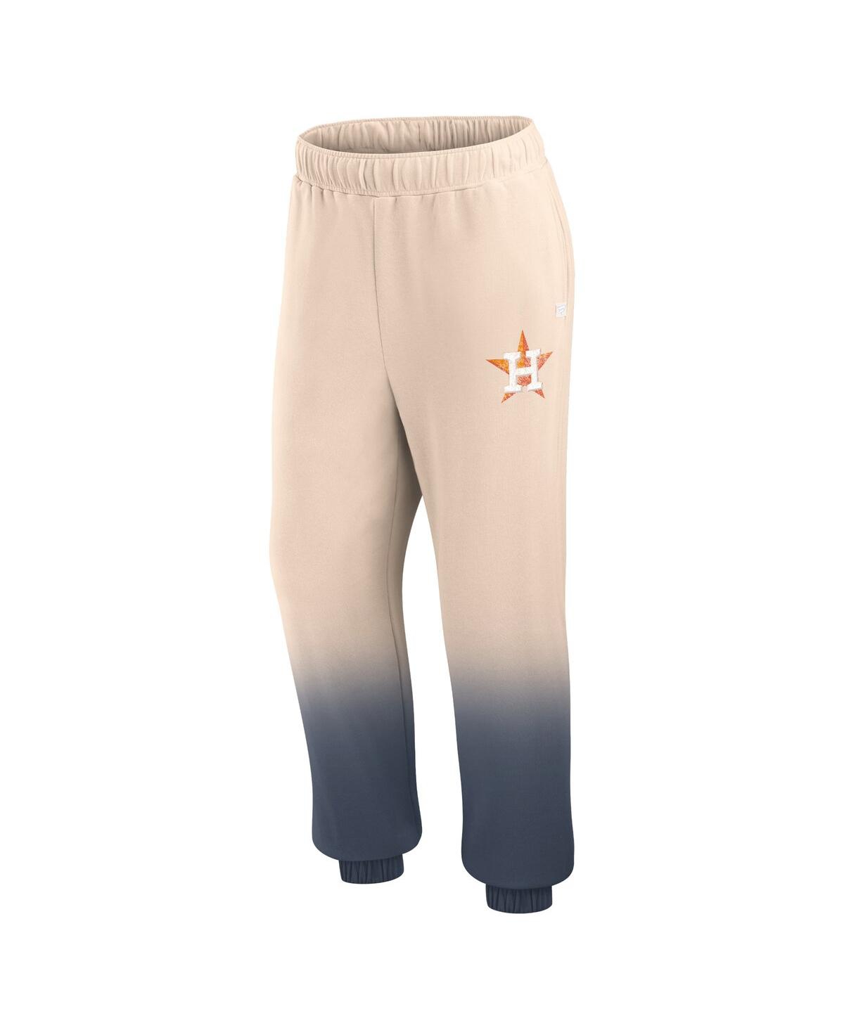 Shop Fanatics Women's  Tan, Navy Distressed Houston Astros Luxe Ombre Lounge Pants In Tan,navy