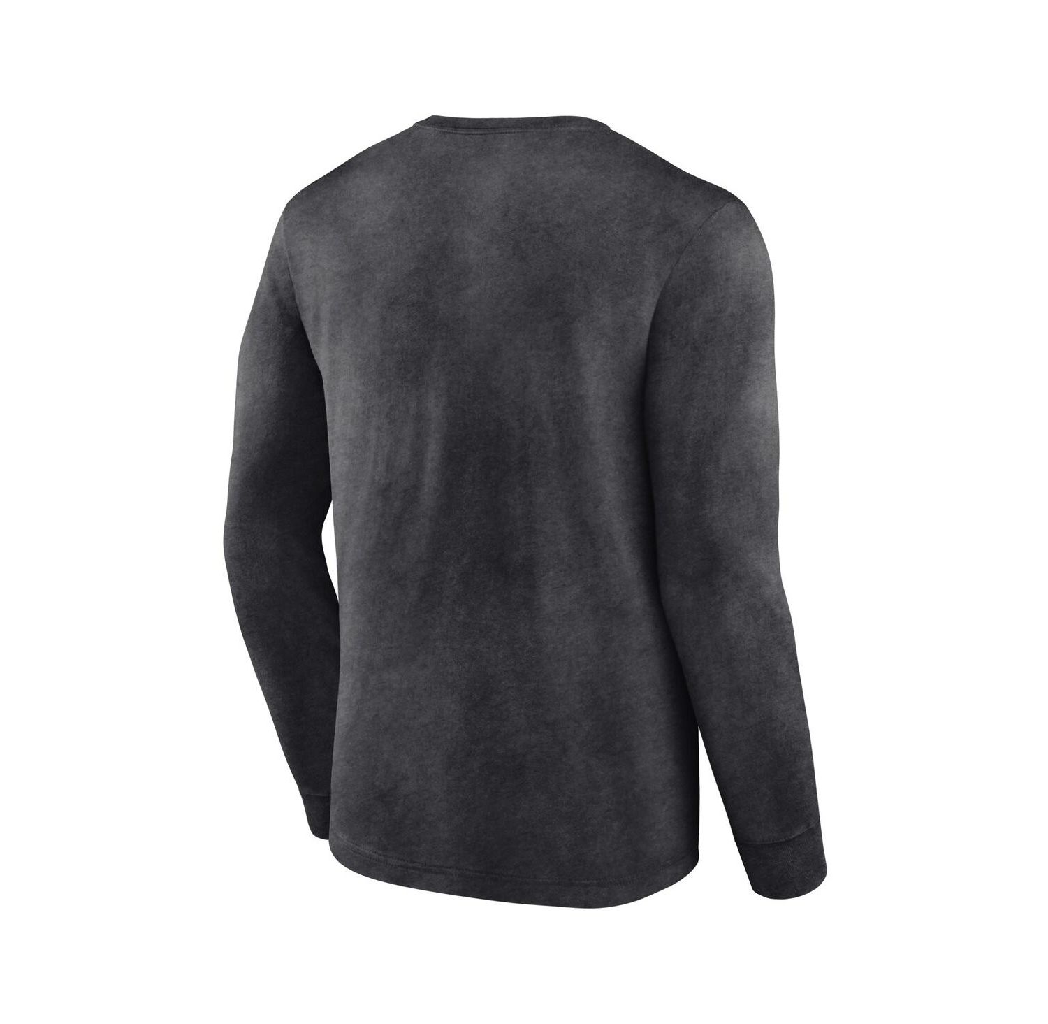 Men's Heather Charcoal Distressed Utah Jazz Front Court Press Snow Wash Long Sleeve T-shirt