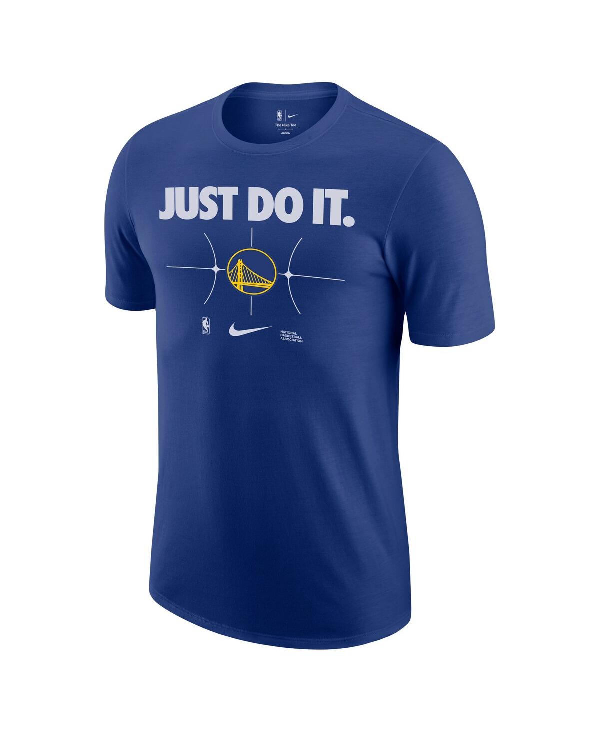 Shop Nike Men's  Royal Golden State Warriors Just Do It T-shirt