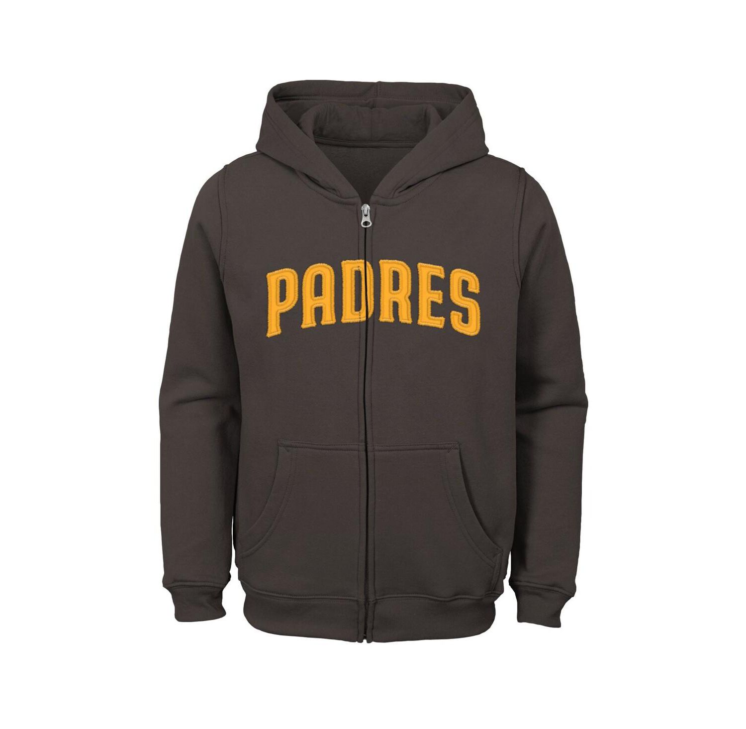 Big Boys Brown San Diego Padres Wordmark Full-Zip Fleece Hoodie