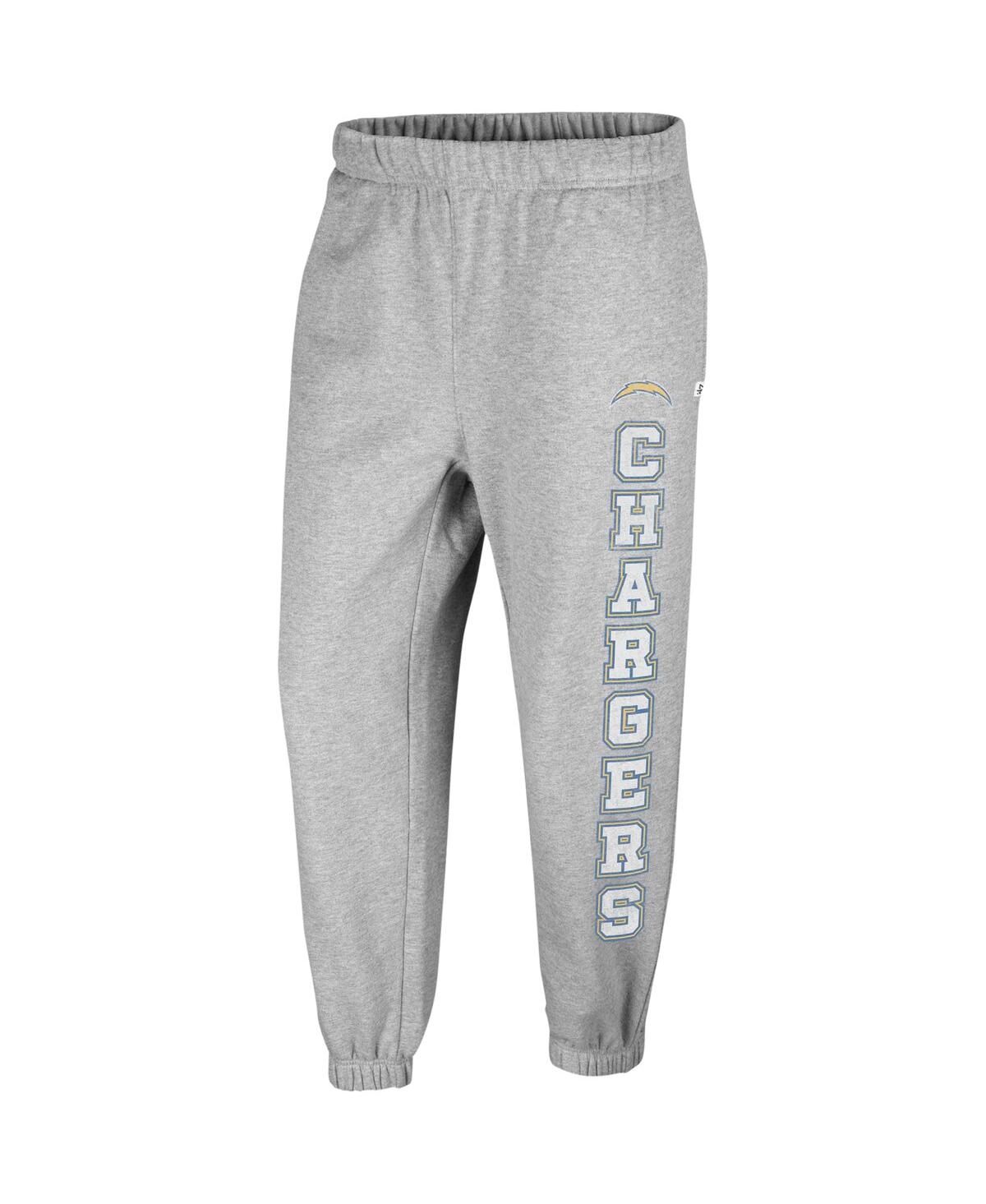 Shop 47 Brand Women's ' Gray Distressed Los Angeles Chargers Double Pro Harper Jogger Sweatpants