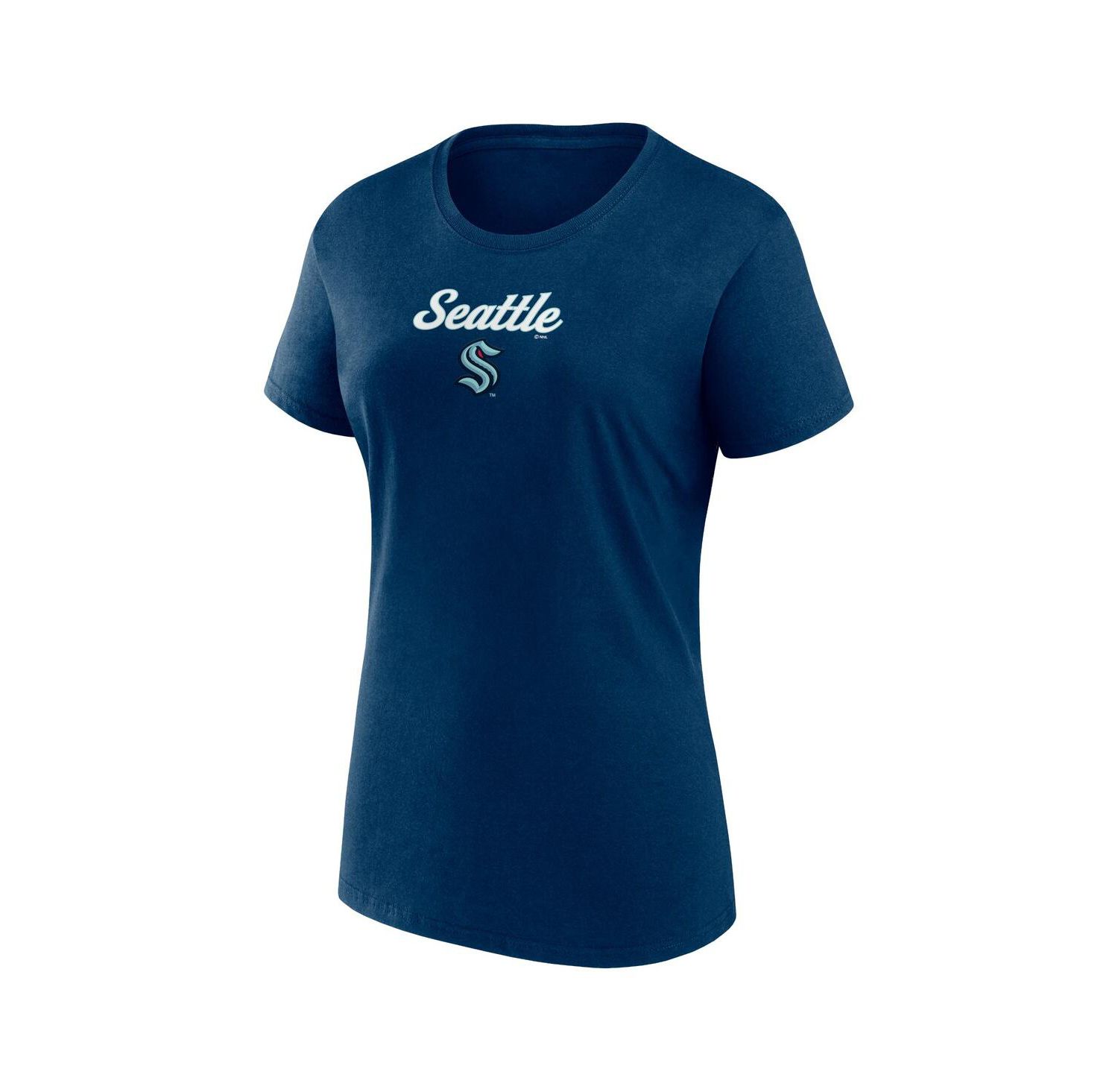 Women's Navy, Gray Seattle Kraken Script T-shirt and Shorts Set