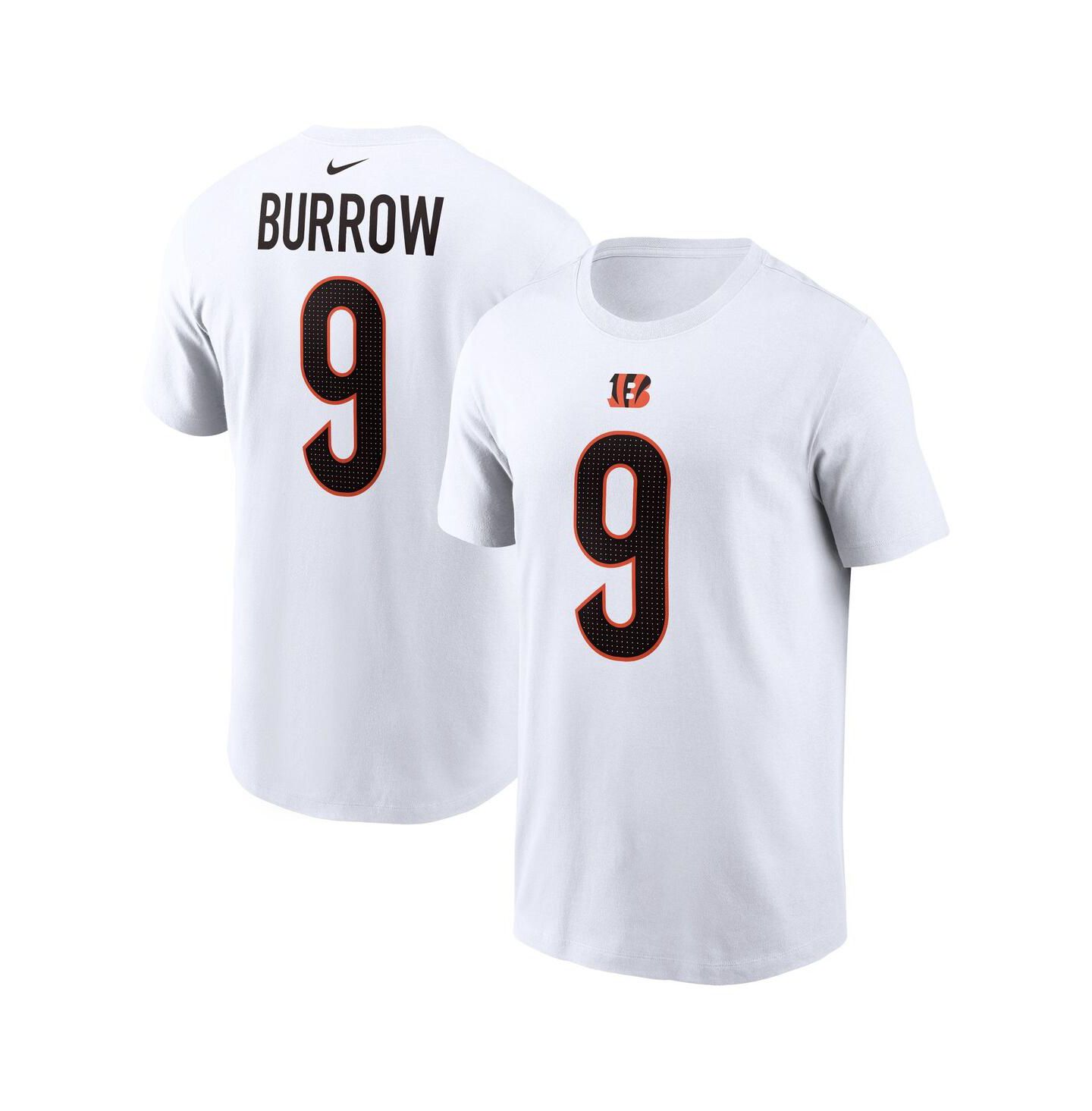 Мужская футболка Nike Joe Burrow White Cincinnati Bengals Player Name and Number — фото 1