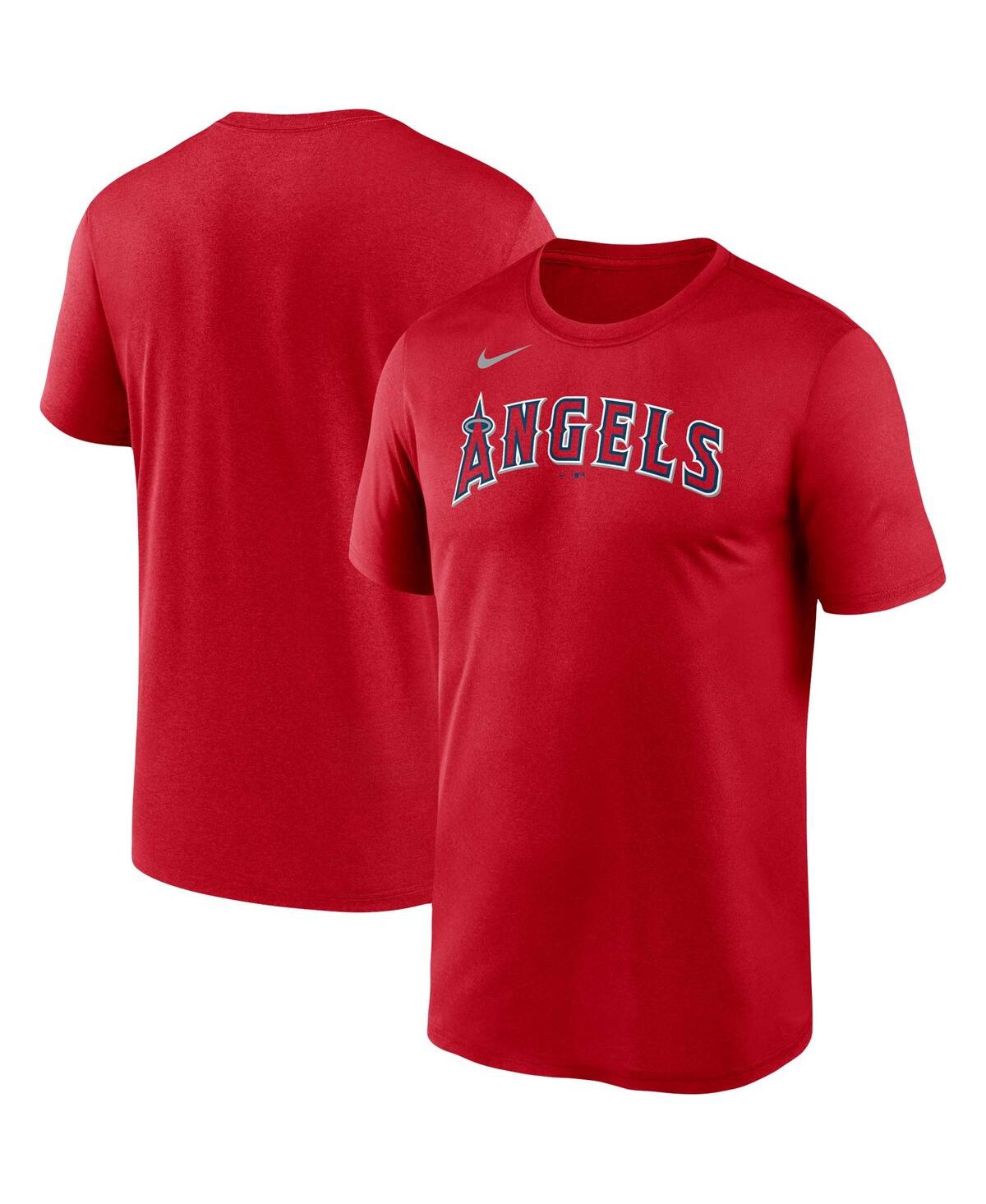 Shop Nike Men's  Red Los Angeles Angels Wordmark Legend Performance Big And Tall T-shirt