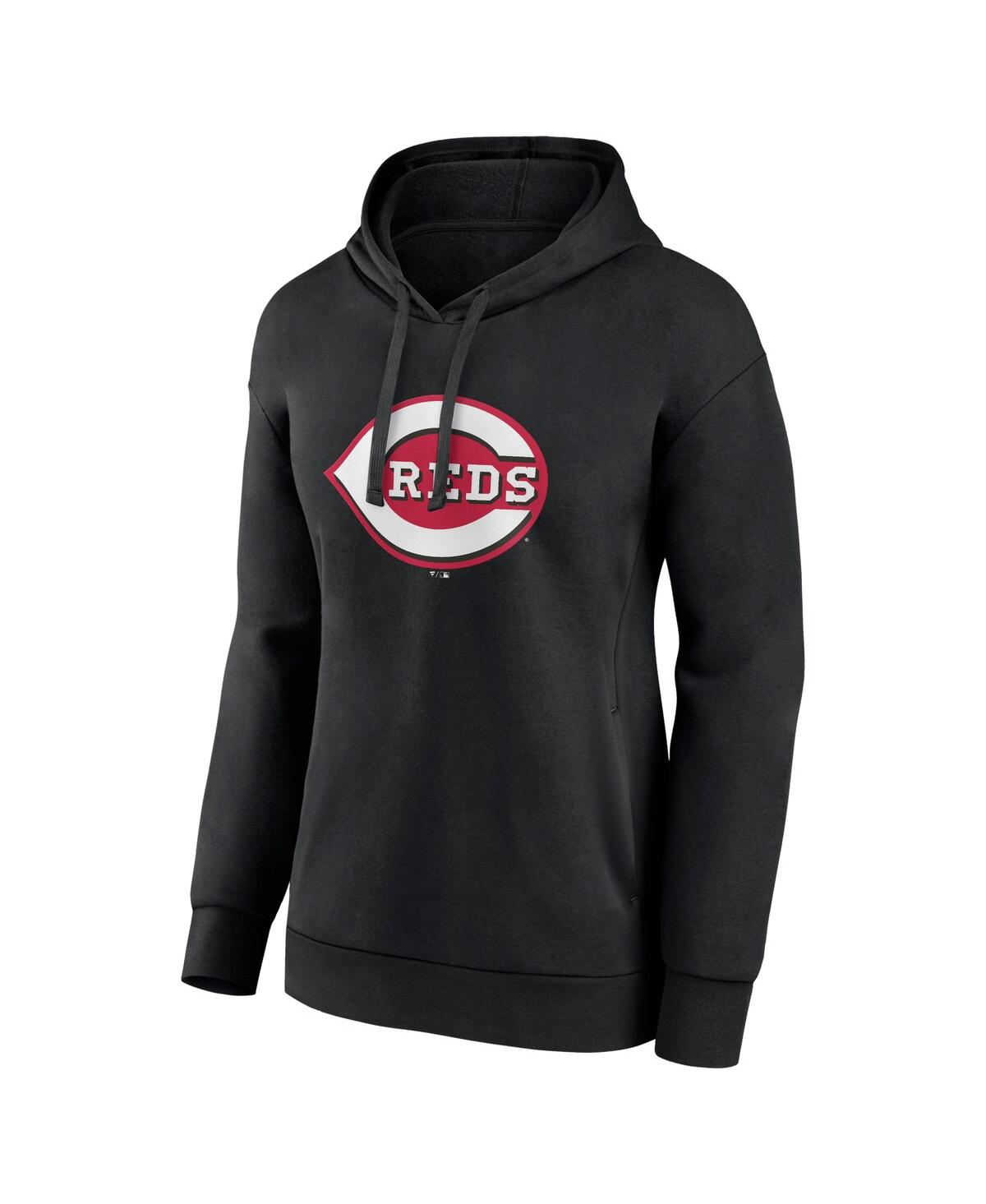 Women's FanaticsCincinnati Reds Logo Pullover Hoodie - Black