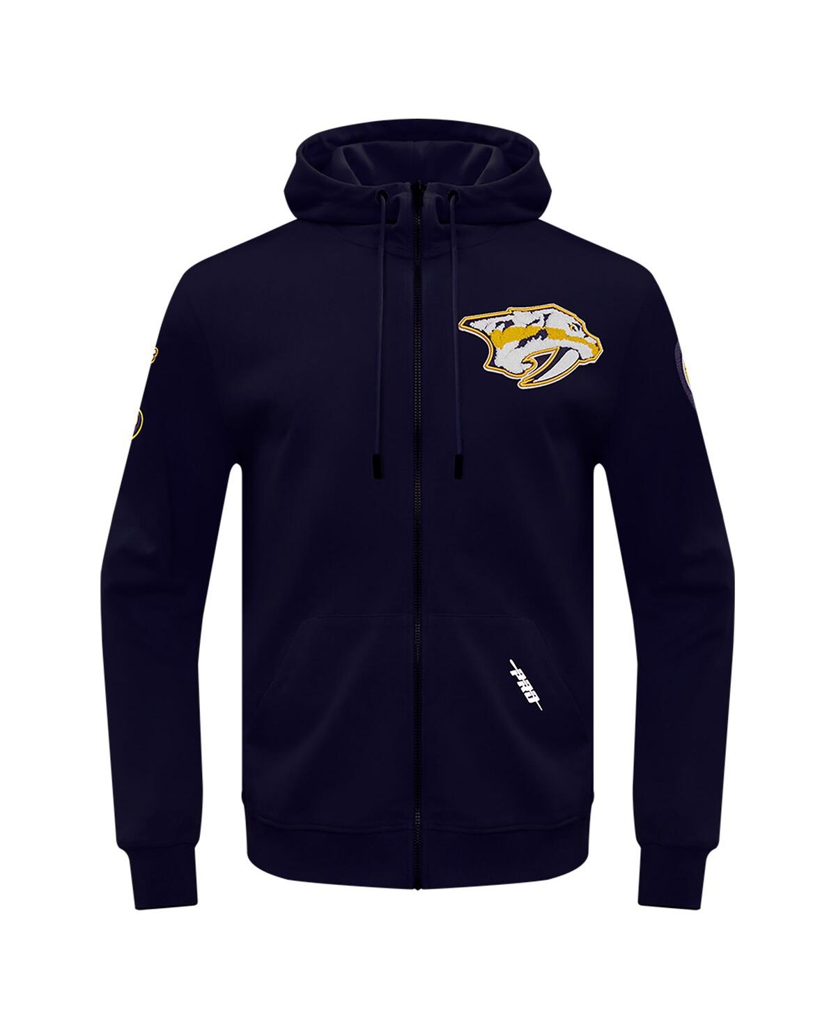 Pro Standard Men's  Navy Nashville Predators Classic Chenille Full-zip Hoodie Jacket In Navy