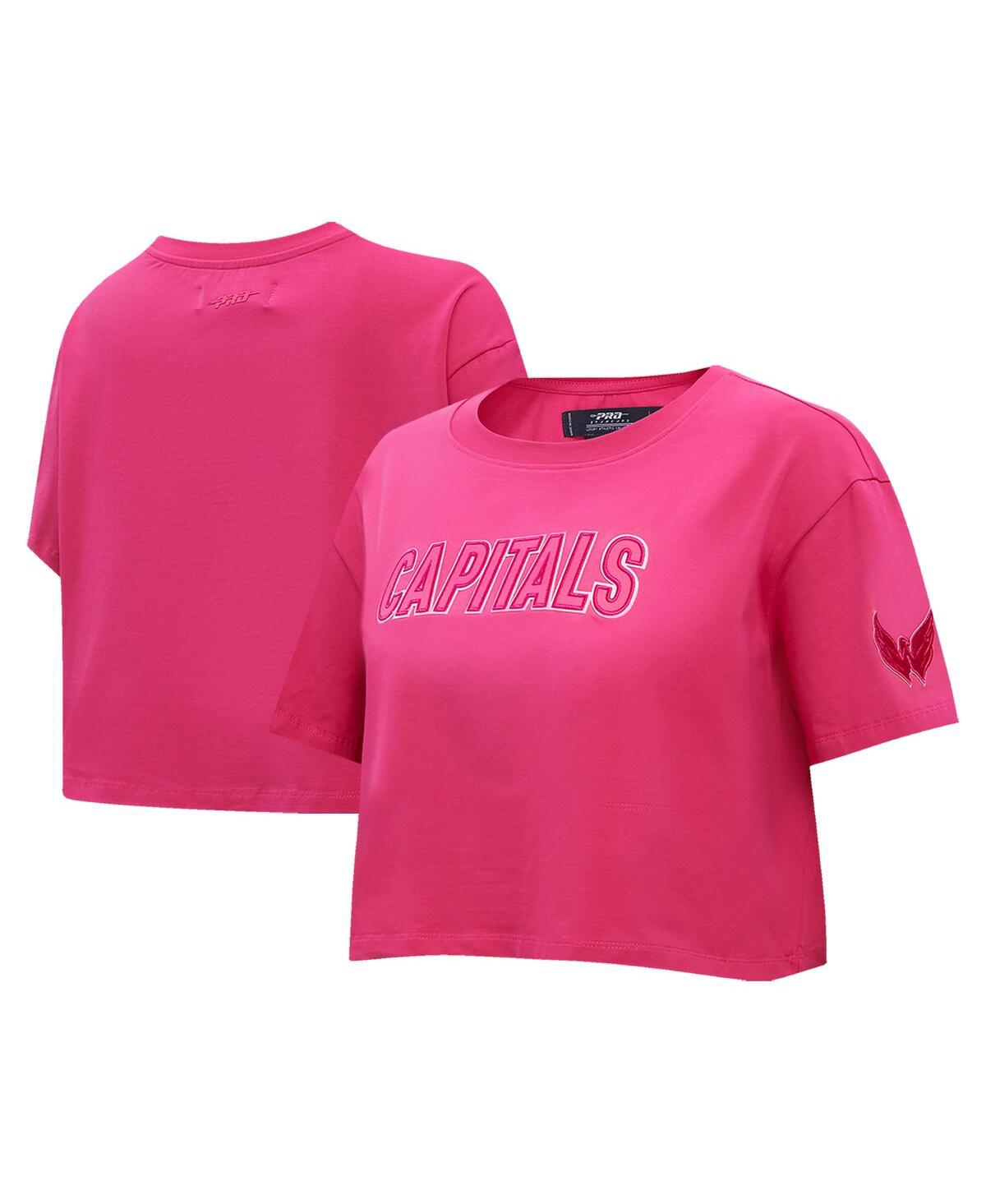 Shop Pro Standard Women's  Washington Capitals Triple Pink Cropped Boxy T-shirt