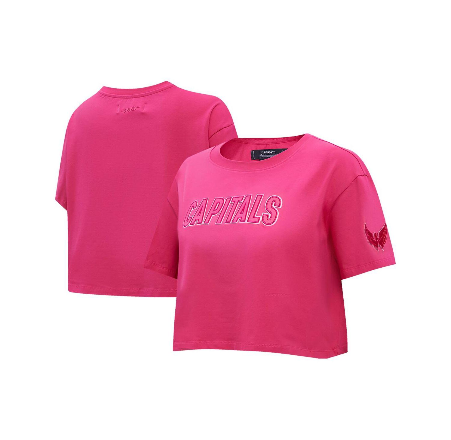 Women's Washington Capitals Triple Pink Cropped Boxy T-shirt