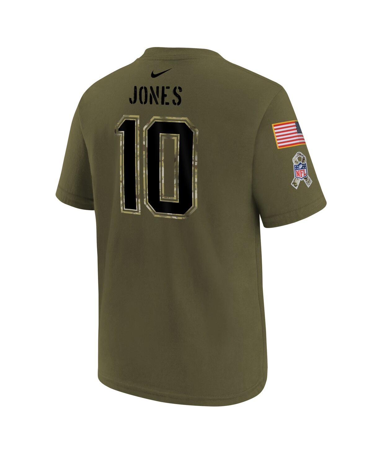 Shop Nike Big Boys  Mac Jones Olive New England Patriots 2022 Salute To Service Name And Number T-shirt