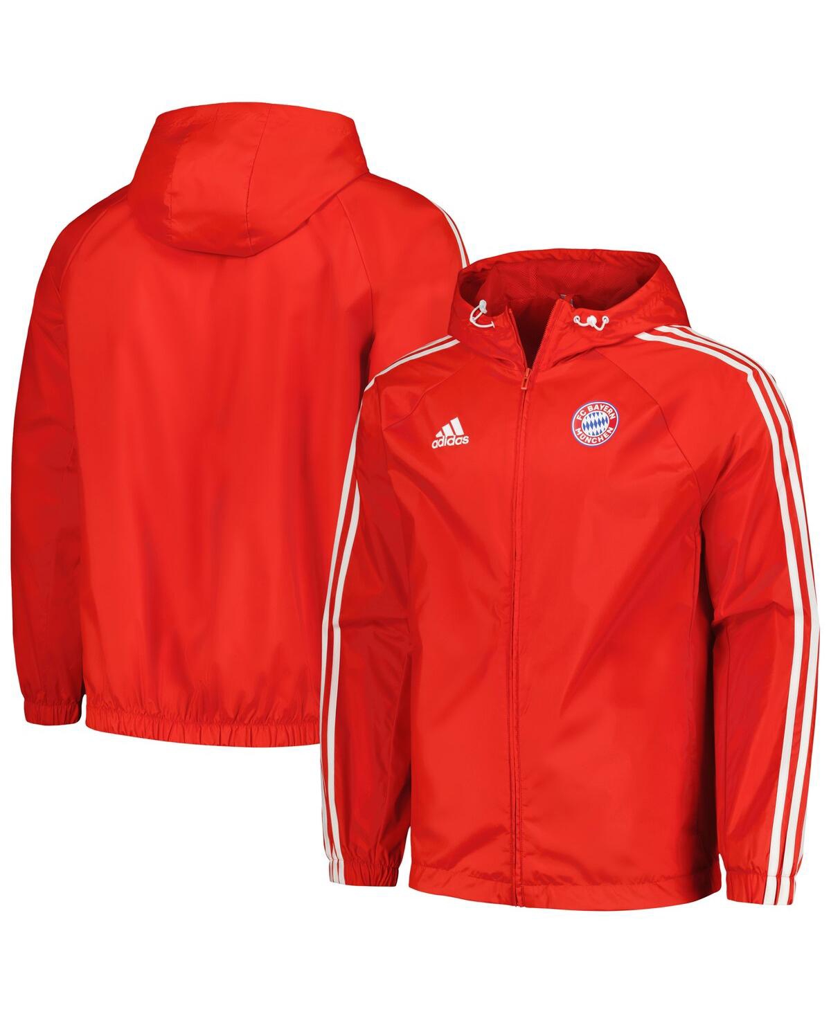 Shop Adidas Originals Men's Adidas Red Bayern Munich 2023/24 Dna Raglan Full-zip Windbreaker
