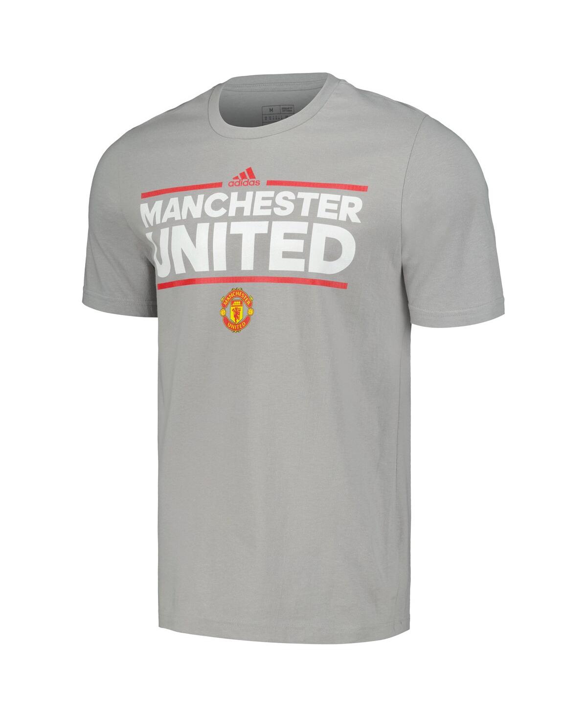 Shop Adidas Originals Men's Adidas Gray Manchester United Lockup T-shirt
