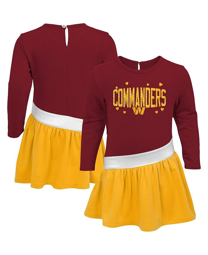 Outerstuff Little Girls Burgundy, Gold Washington Commanders Heart to ...