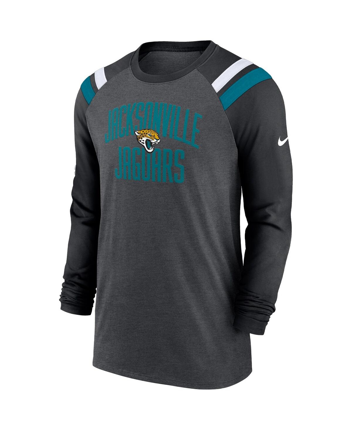 Men's Nike Black Jacksonville Jaguars Tri-Blend Raglan Athletic Long Sleeve Fashion T-shirt - Black