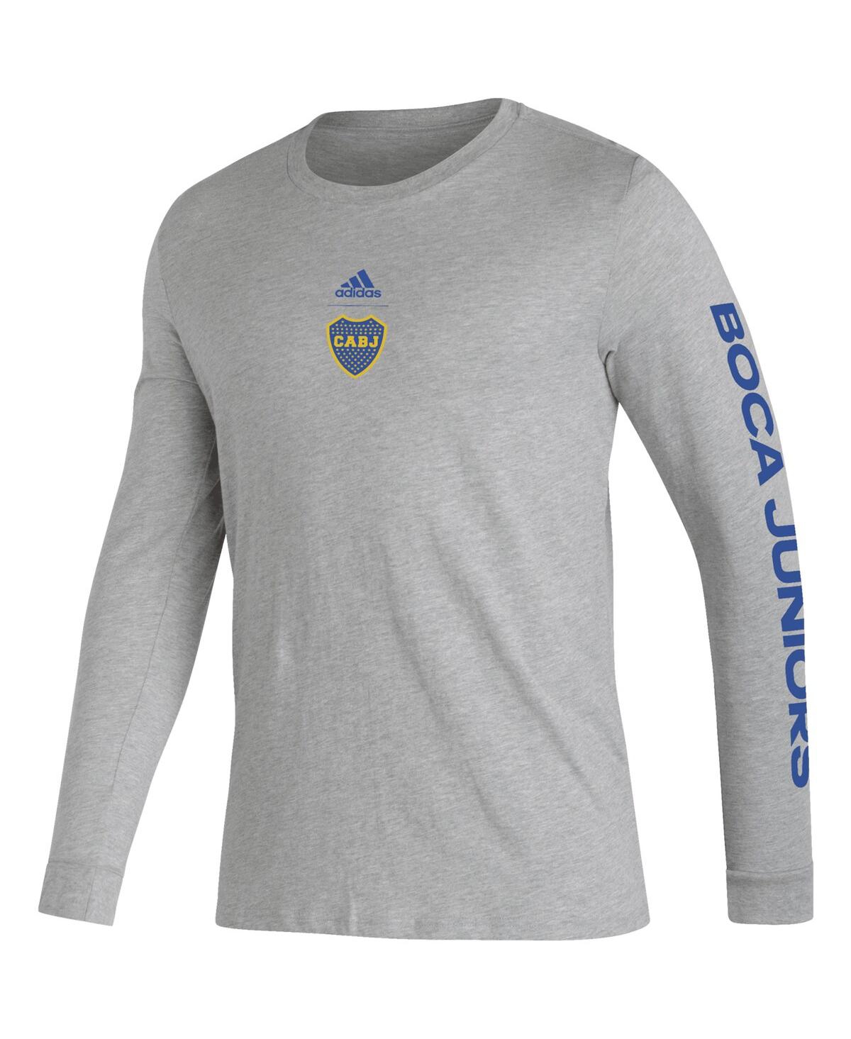 Men's adidasBoca Juniors Team Crest Long Sleeve T-shirt - Heather Gray