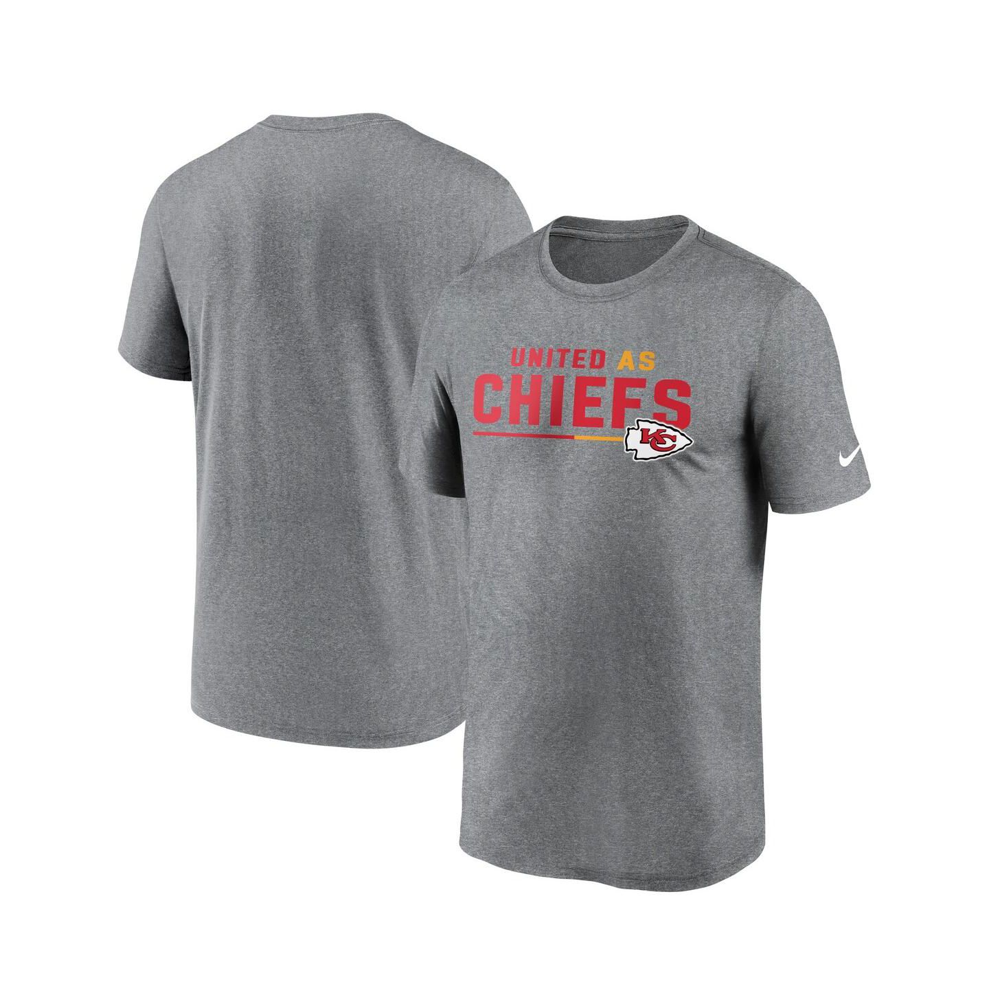 Мужская футболка Nike Heather Gray Kansas City Chiefs Legend Team Shoutout Performance — фото 1