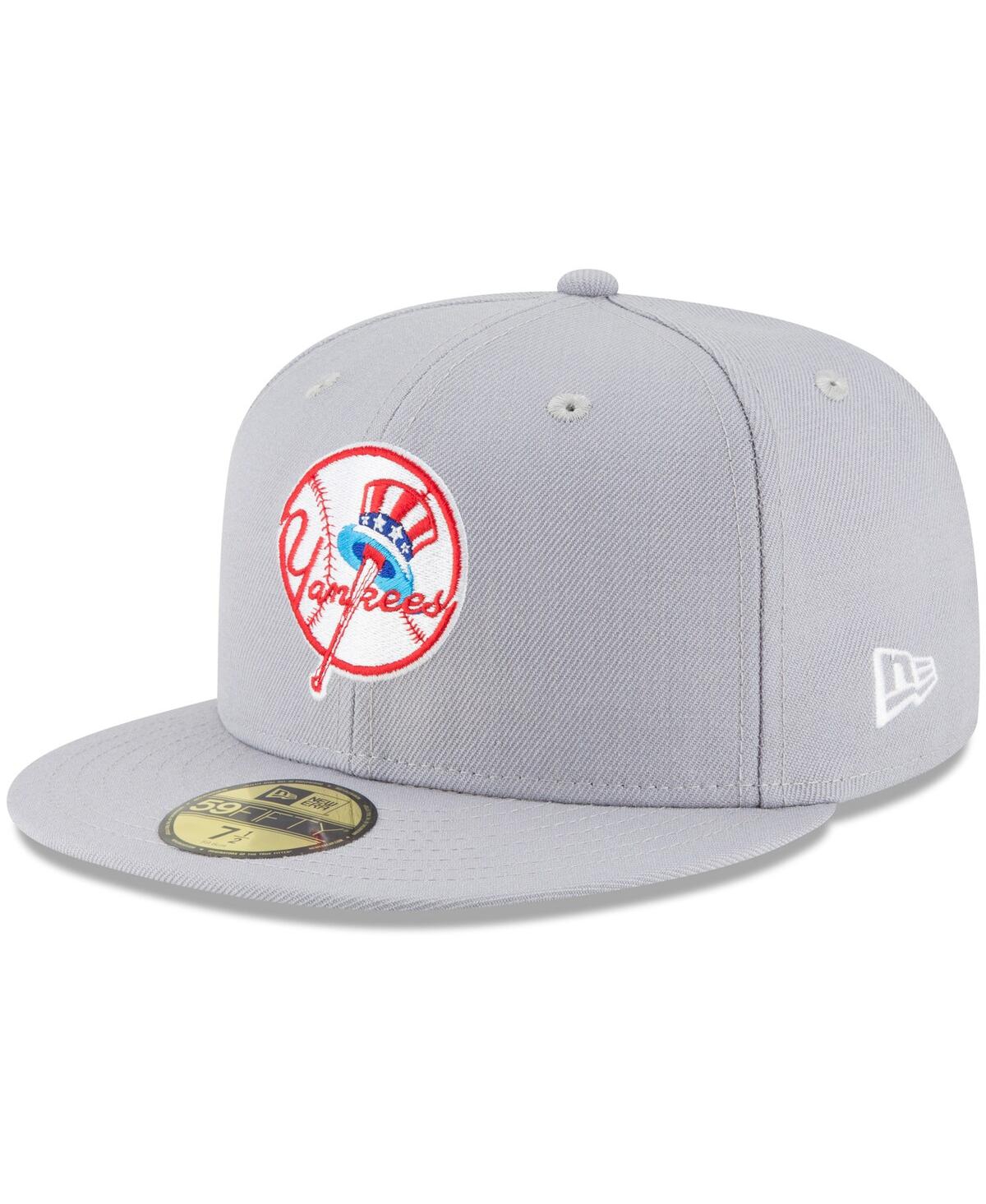 NEW ERA MEN'S NEW ERA GRAY NEW YORK YANKEES COOPERSTOWN COLLECTION WOOL 59FIFTY FITTED HAT