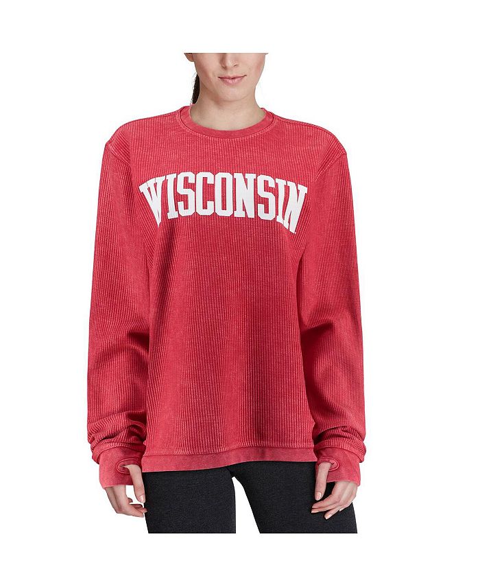 Pressbox Women's Red Distressed Wisconsin Badgers Comfy Cord Vintage ...