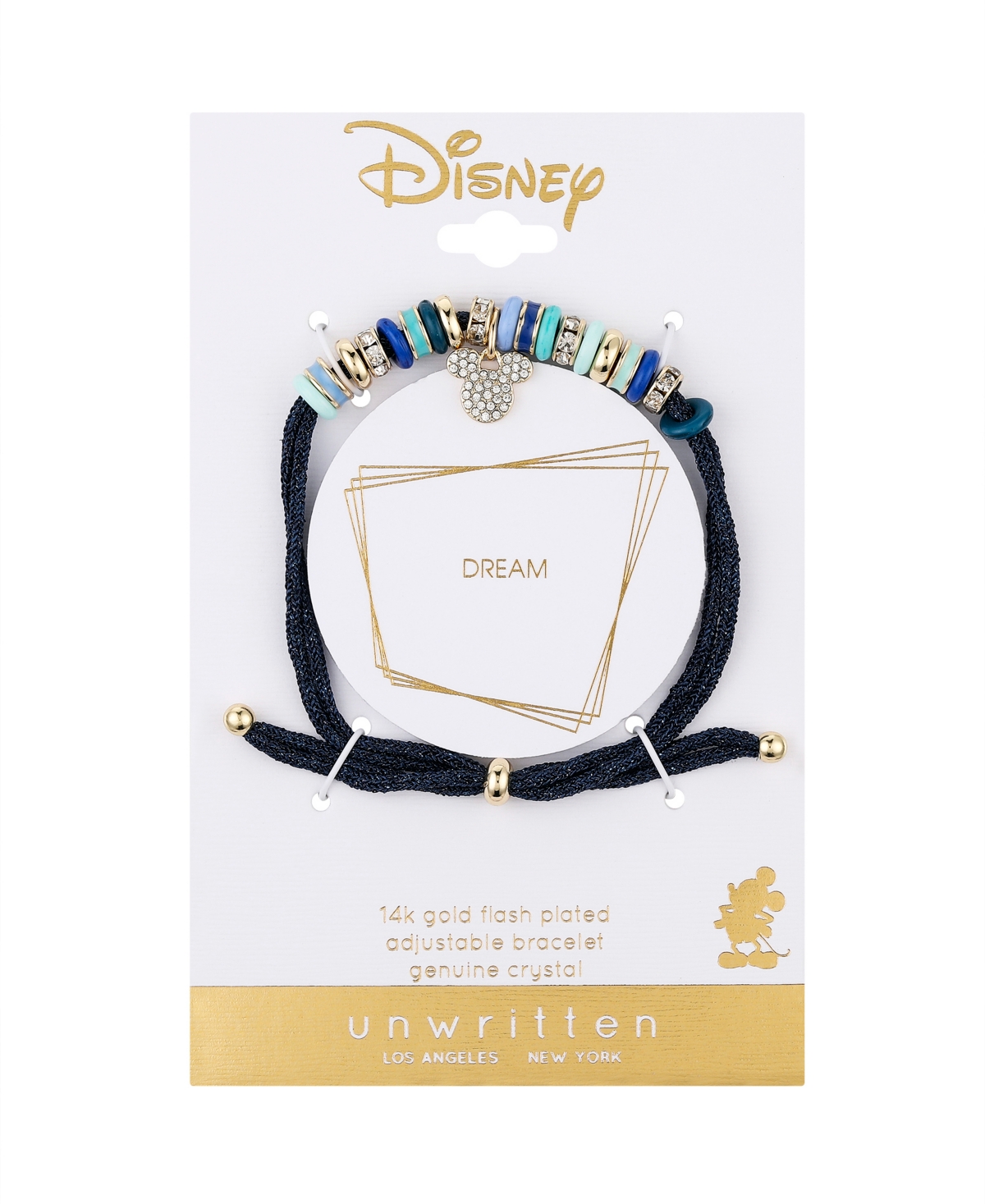 Shop Disney Crystal Mickey Mouse Blue Adjustable Bracelet