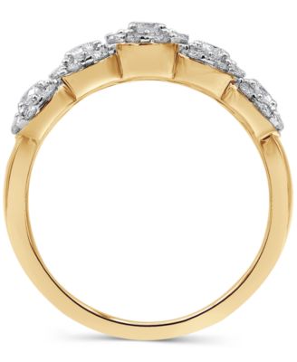 Diamond Five Stone Halo Ring (1 ct. t.w.) in 14k Gold
