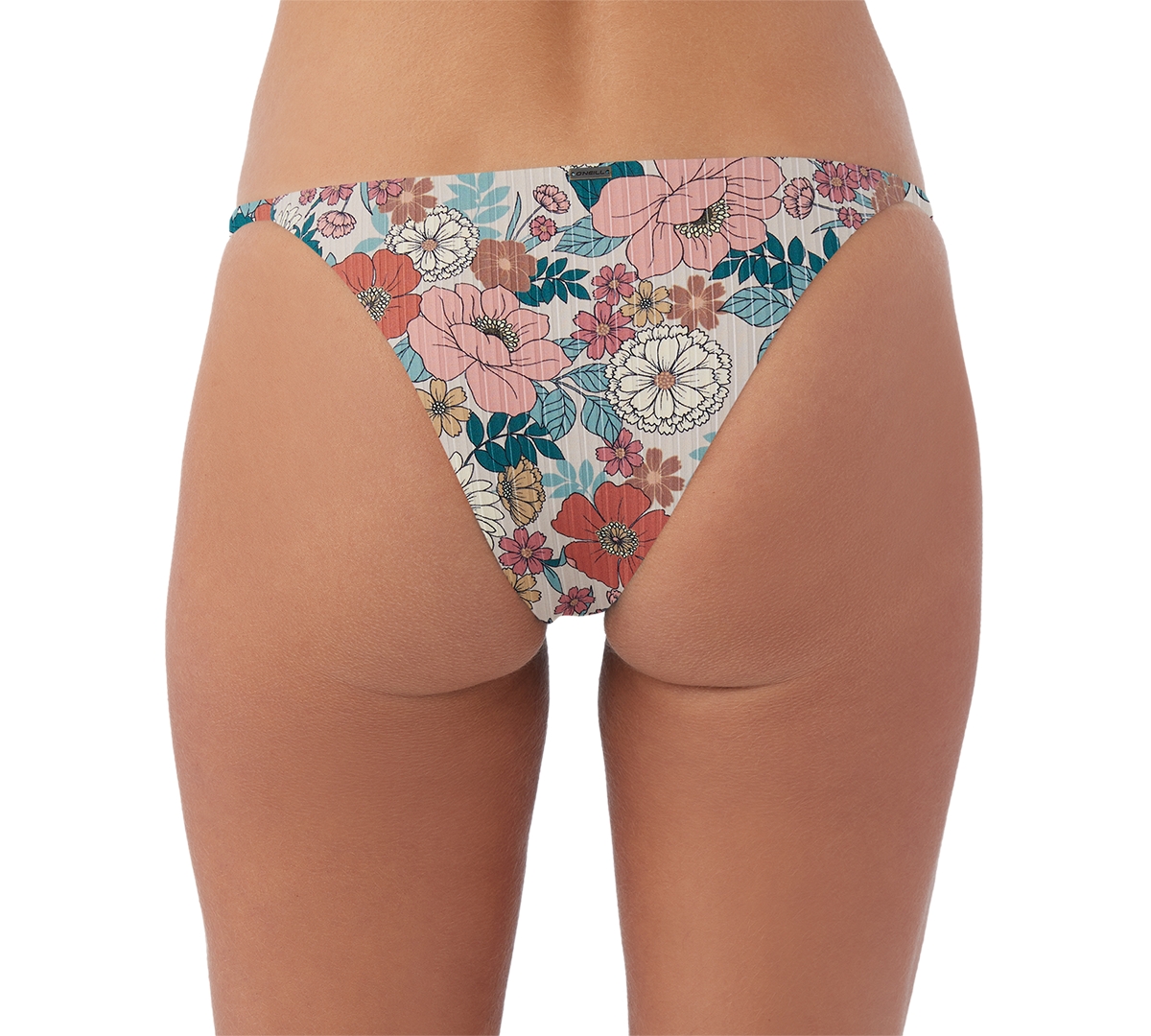 Shop O'neill Juniors' Tenley Floral-print Caicos Bikini Bottoms In Cement