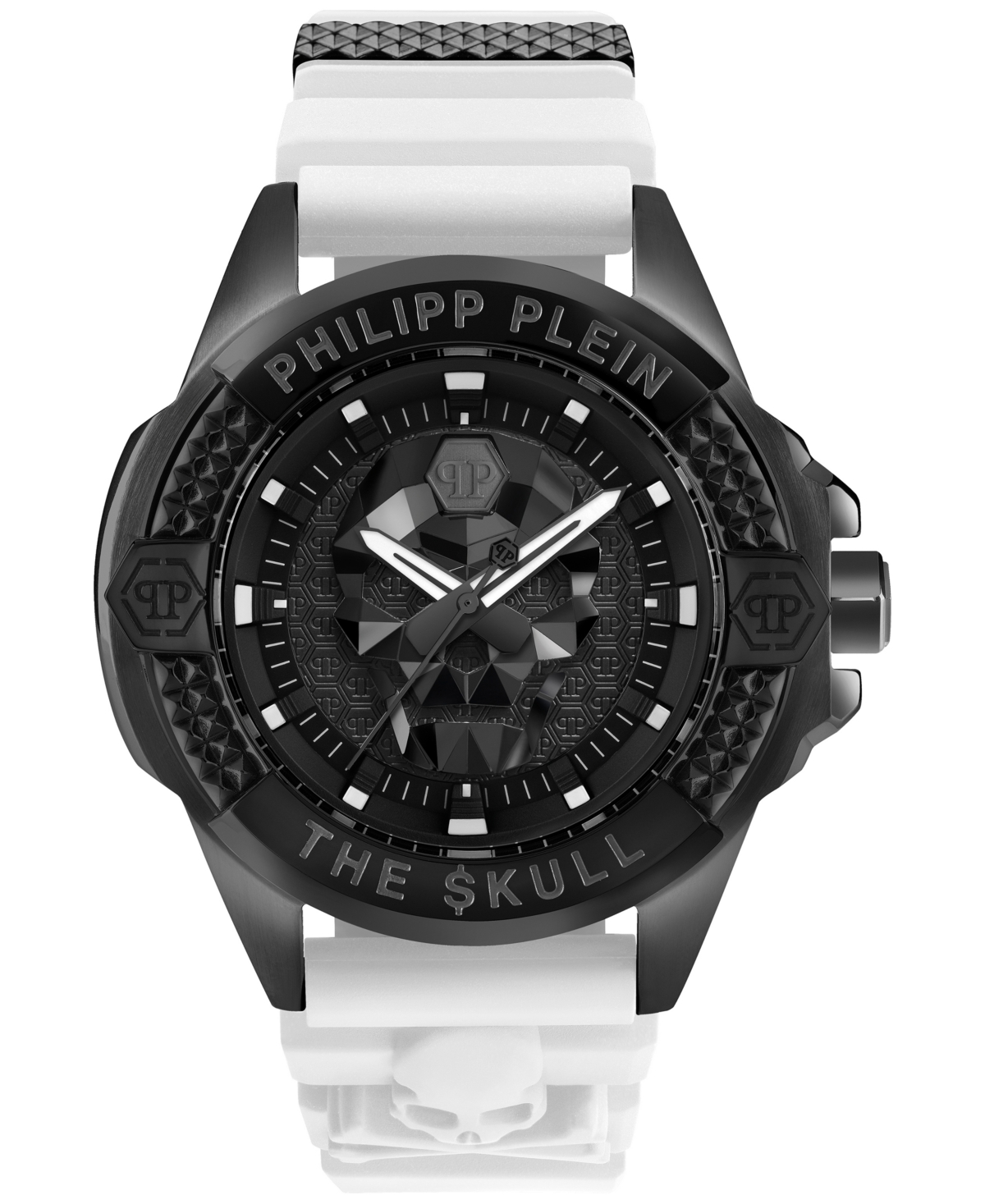 Philipp Plein Men's The Skull White Silicone Strap Watch 44mm In Black