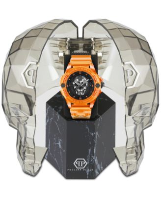 Unisex The Skull Scuba Duba Orange Silicone Strap Watch 44mm